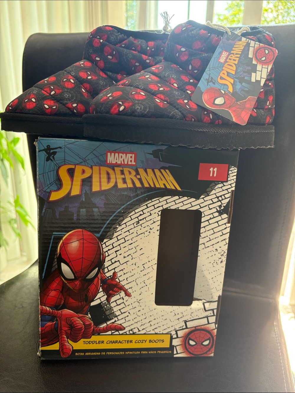Marvel Spider-Man Toddler Cozy Boots - Black & Red